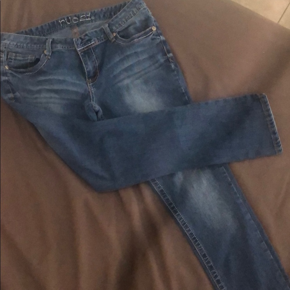 Denim low-rise skinny jeans